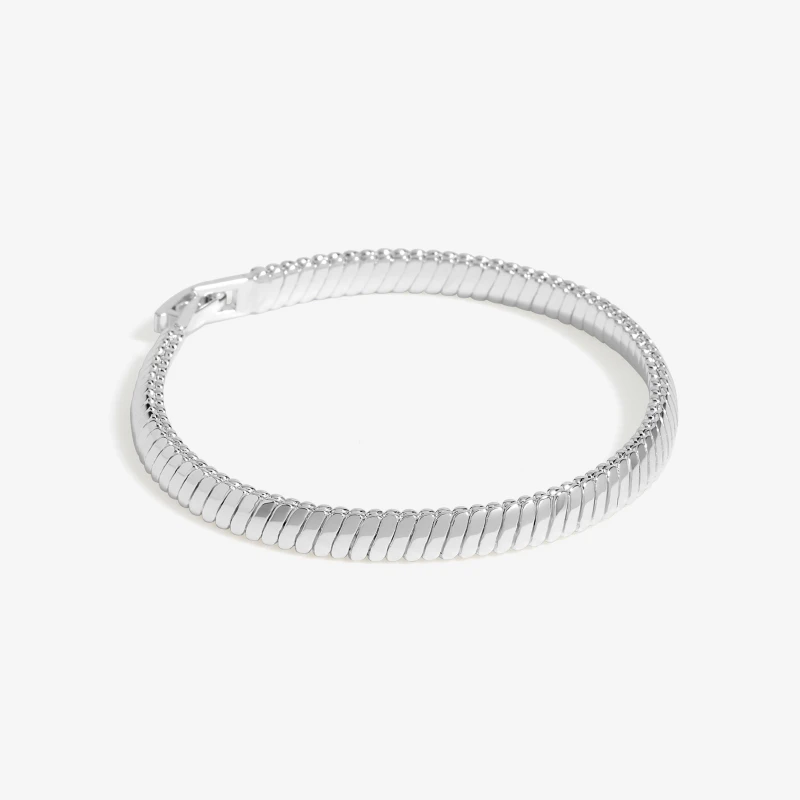 Image of Jon Richard Silver Plated Omega Chain Bracelet Silver