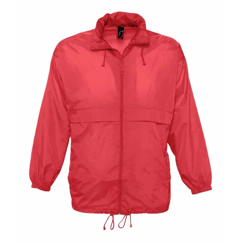 Image of SOL'S Mens Surf Windbreaker Lightweight Jacket in Red Size: Small Red Male S