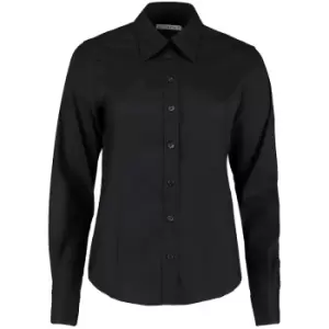 Image of Kustom Kit Ladies Corporate Long Sleeve Oxford Shirt (26) (Black)