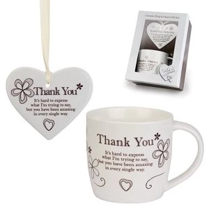 Image of Said with Sentiment Ceramic Mug & Heart Gift Sets Thank You