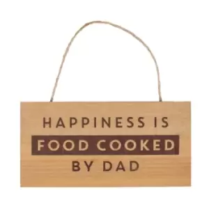 Image of Food Cooked By Dad Wooden Hanging Sign