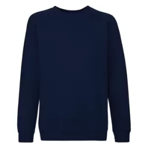 Image of Fruit Of The Loom Childrens/Kids Unisex Raglan Sleeve Sweatshirt (5-6) (Deep Navy)