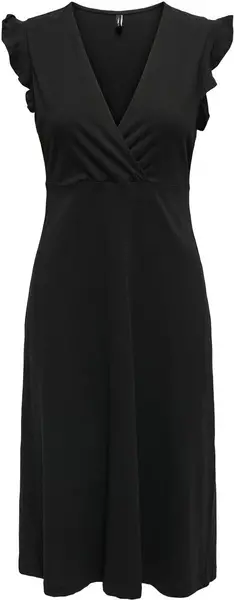 Image of Only Onlmay Life S/L Wrap Midi Dress Medium-length dress black