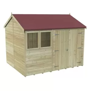 Image of 10' x 8' Forest Premium Tongue & Groove Pressure Treated Double Door Reverse Apex Shed (3.06m x 2.52m)