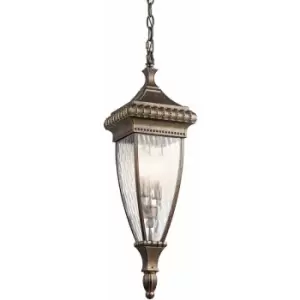 Image of IP23 2 Bulb Chain Lantern Light Brushed Bronze LED E14 60W