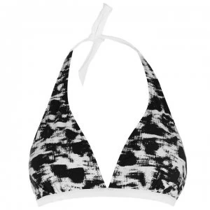 Image of Slazenger Halter Neck Bikini Top Ladies - Black/White