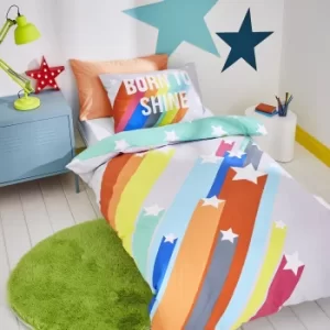 Image of Born To Shine Duvet Cover and Pillowcase Set MultiColoured
