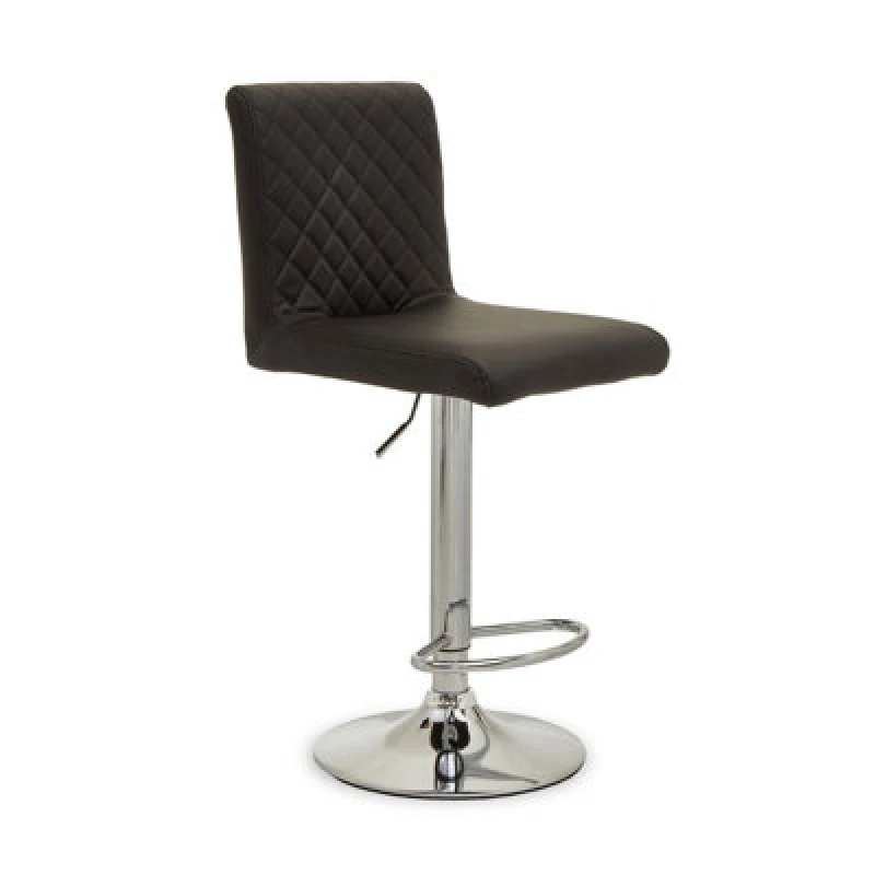 Image of Premier Housewares Interiors by Premier Baina Bar Stool With Round Base Charcoal