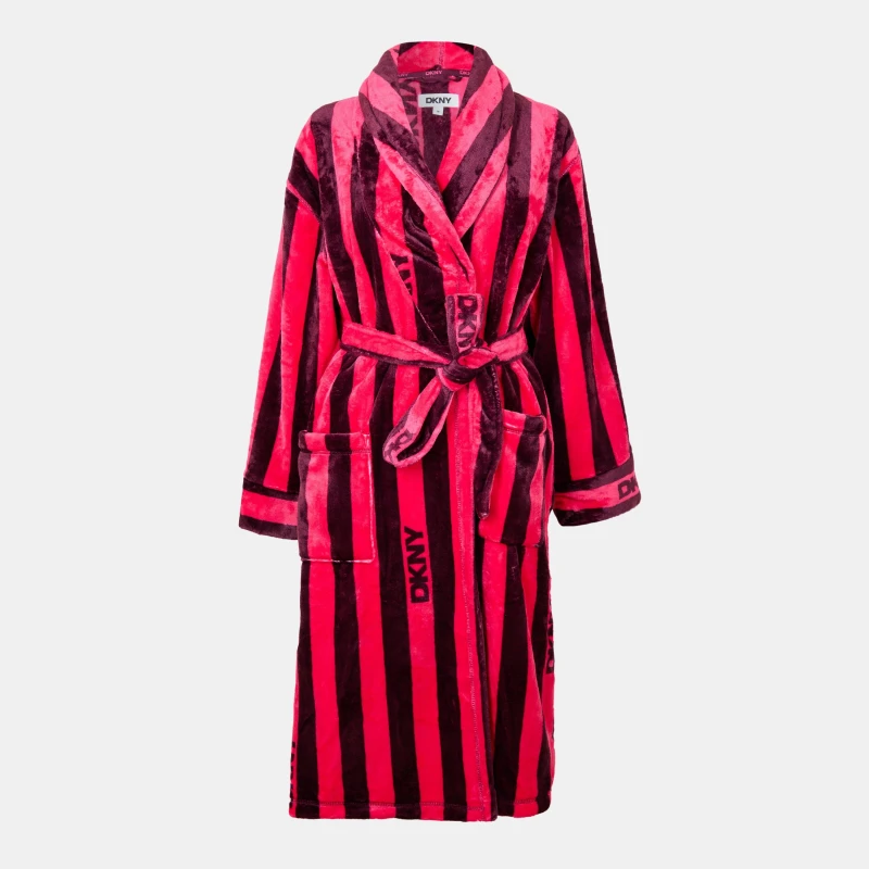 Image of DKNY Womens Folded Robe in Red Size: Medium Red Female M