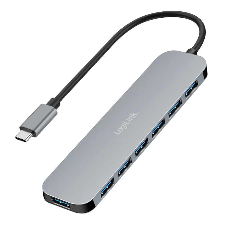 Image of LogiLink USB 3.2 Gen1 Hub. 7-port . USB-C. PD 20W. aluminum