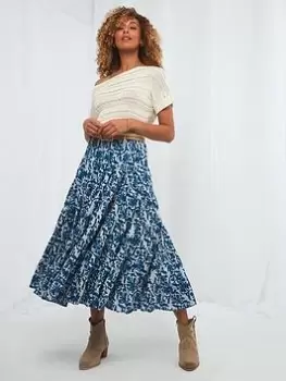 Image of Joe Browns Beautiful Batik Boho Skirt -blue, Blue, Size 8, Women