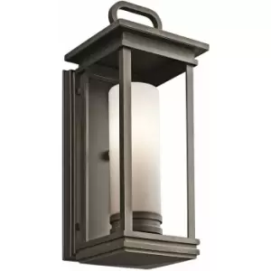 Image of Loops - Outdoor IP44 Wall Light Sconce Rubbed Bronze LED E27 60W Bulb Outside External