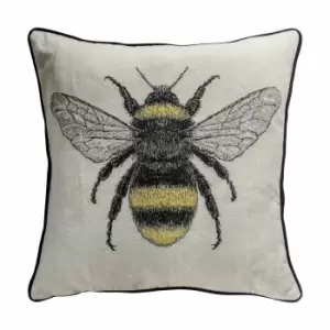 Image of Crossland Grove Tapestry Bee Cushion Natural 450x450mm