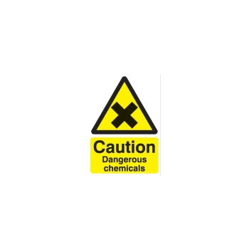 Image of Dangerous Chemicals Vinyl Caution Sign - 148 X 210MM