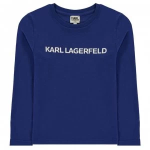 Image of KARL LAGERFELD Children Boys Multi Theme Long Sleeve T Shirt - Bleu Roi 865