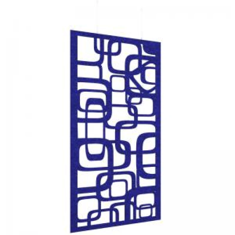 Image of Piano Chords Acoustic Patterned Hanging Screens In Dark Blue H2400 x W1200mm with Hanging Wires And Hooks - Bygone