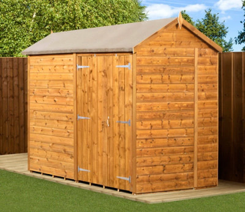 Image of Empire Sheds Empire Modular Apex 6X8 Dipped Treated Tongue And Groove Wooden Garden Shed Double Door (6' X 8' / 6ft X 8) (6X8)