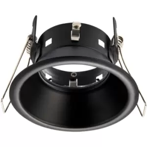 Image of Anti-Glare Recessed Bathroom Downlight IP65 - 50W GU10 Reflector - Matt Black