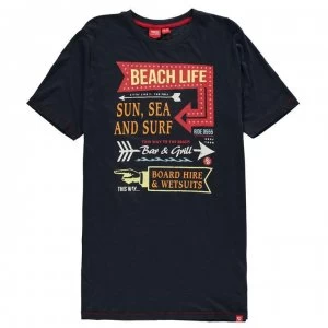 Image of D555 Kennedy Beach T Shirt Mens - Navy