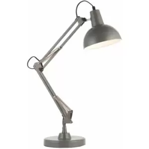Image of Slate Grey Steel Table Lamp Task Light - Inline Switch - Adjustable Desk Light