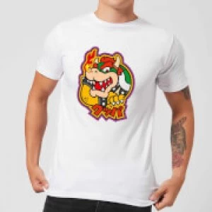 Image of Nintendo Super Mario Bowser Kanji Mens T-Shirt - White - M