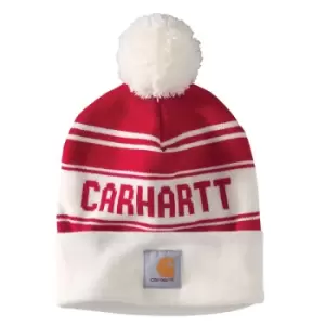 Image of Carhartt Mens Knit Cuffed Rib Knit Fold Up Logo Beanie One Size