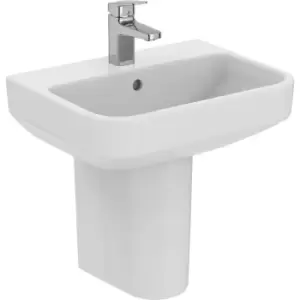 Image of Ideal Standard i. life Compact Basin and Semi-Pedestal 50cm 1 Tap Hole in White Ceramic