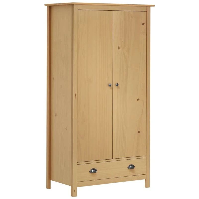 Image of VIDAXL 2-Door Wardrobe Hill 89x50x170cm Solid Pine Wood Vidaxl 8719883910130