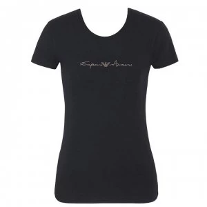 Image of Emporio Armani Signature T-Shirt Black Size L Women