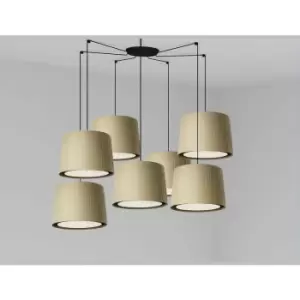 Image of Faro Samba Black, Green Pendant Suspension Pendant Lamp 7 Light