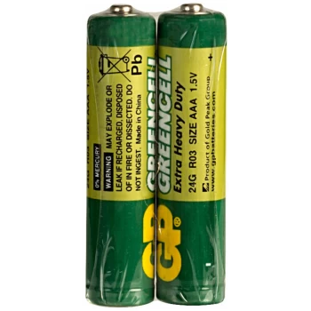 Image of GP GPPCC24UC004 Zinc Chloride Cell - AAA battery (Pack 2)