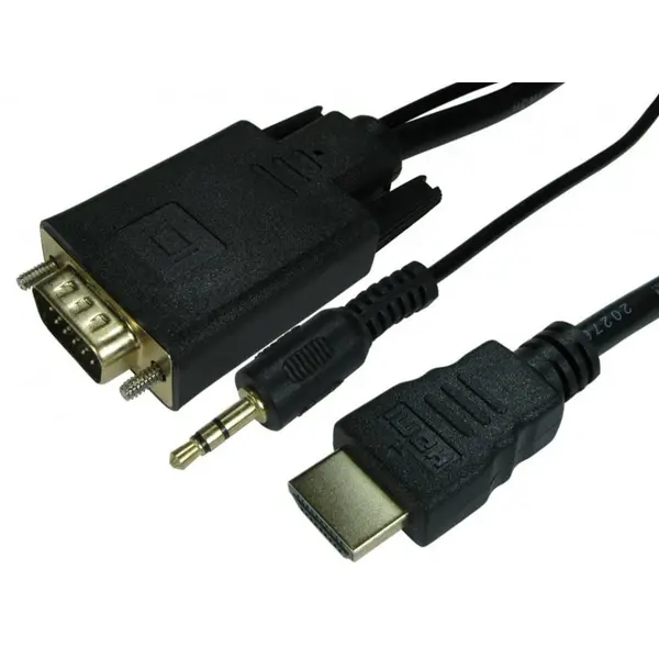 Image of Cables Direct 1m HDMI to VGA with Audio Cable