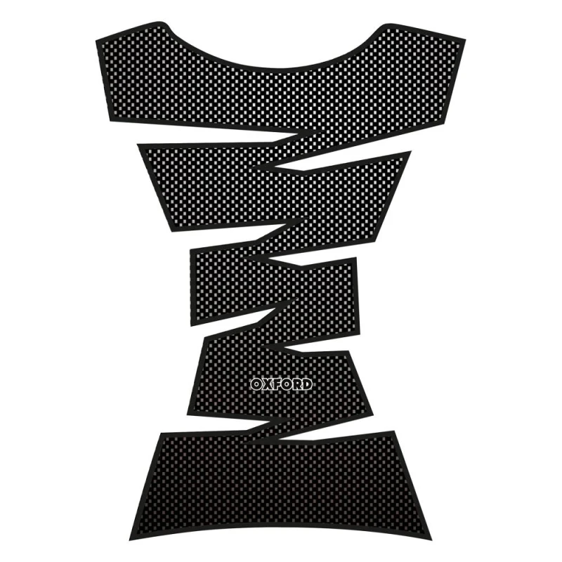 Image of Oxford Jagged Motorcycle Vinyl Tank Pad Carbon Carbon