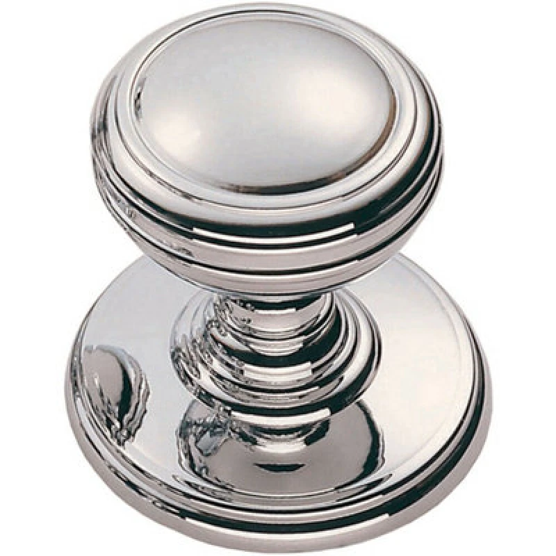 Image of Loops Ringed Tiered Cupboard Door Knob 25mm Diameter Polished Chrome Cabinet Handle Multi unisex