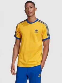 Image of adidas Originals 3-stripe T-Shirt - Gold, Size XS, Men