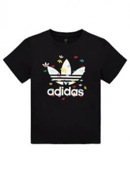 Image of adidas Originals Boys Trefoil T-Shirt - Black, Size 13-14 Years