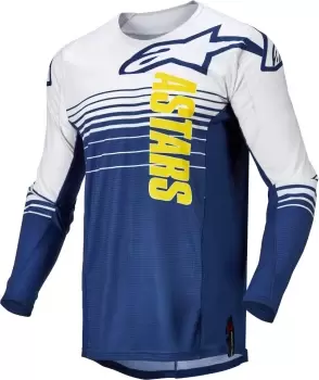 Image of Alpinestars Techstar Phantom Motocross Jersey, white-blue Size M white-blue, Size M