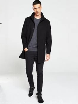 Image of Selected Homme Mosto Wool Mix Coat - Black