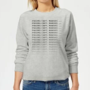 Image of Captain Marvel Paging Womens Sweatshirt - Grey - XS