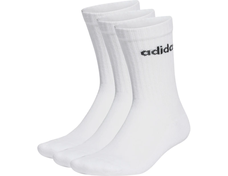Image of adidas Half-Cushioned Crew 3 Pack Socks Crew Socks N/A White 41318230060