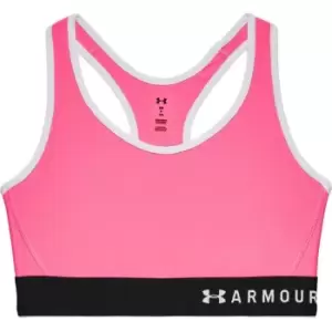 Image of Under Armour Armour Mid Keyhole Heather Bra - Pink
