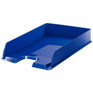 Image of Esselte VIVIDA A4 Europost Letter Tray, Blue - Outer carton of 10
