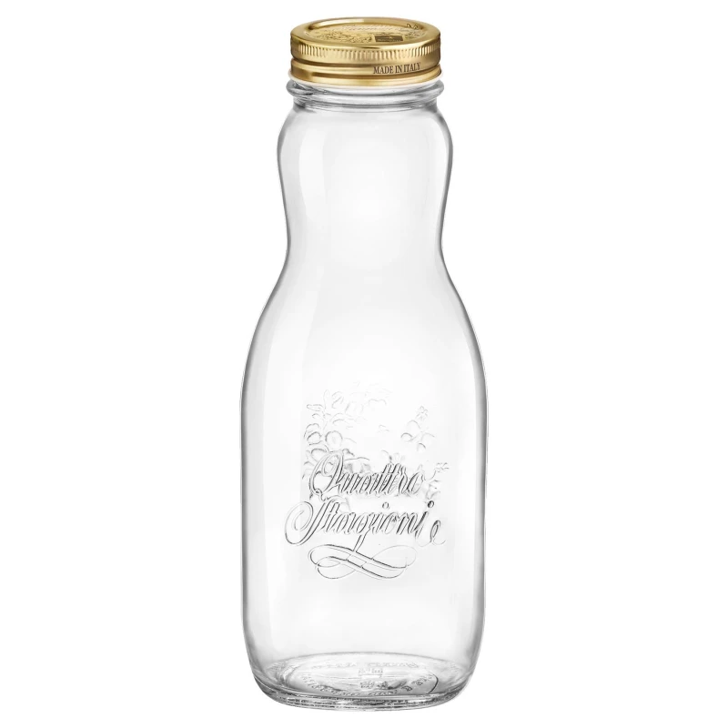 Image of Bormioli Rocco Quattro Stagioni Glass Juice Bottle with Screw Top Lid - 1L Clear unisex