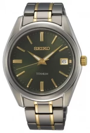 Image of Seiko Mens Quartz Titanium Two Tone SUR377P1 Watch