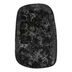 Image of Premier Housewares Large Oval Plate - Black Faux Marble