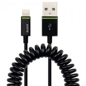 Image of Leitz Complete Coiled Lightning to USB Cable 1 m