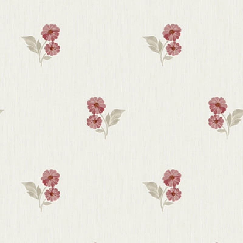 Image of GRANDECO Grandeco - Clematis Sprig Red Wallpaper Floral Classic Textured Vinyl Feature Wall WL-A73101