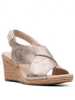 Image of Clarks Lafley Alaine Wedge Sandal - Pewter