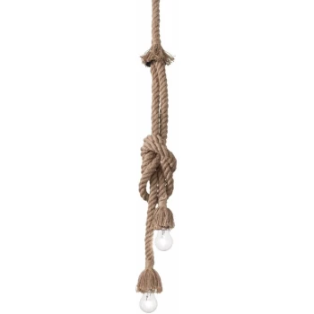 Image of Ideal Lux Lighting - Ideal Lux Canapa - 2 Light Ceiling Pendant Brown, E27