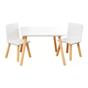 Image of Liberty House Toys Kids White and Pinewood Table and Chair Set